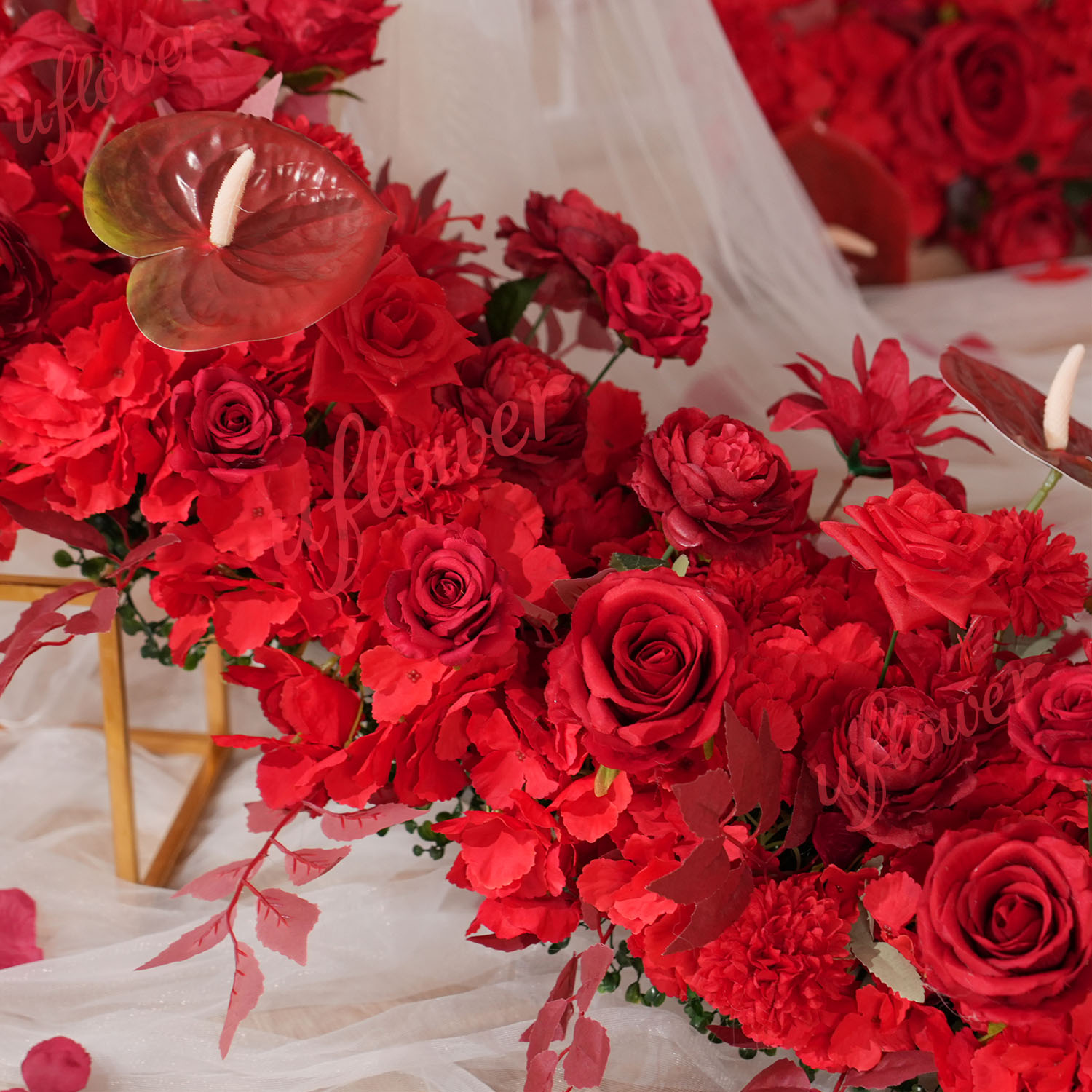 Uflower Czerwona Rządka Kwiató – Flower Wall Panel recenzja i cena