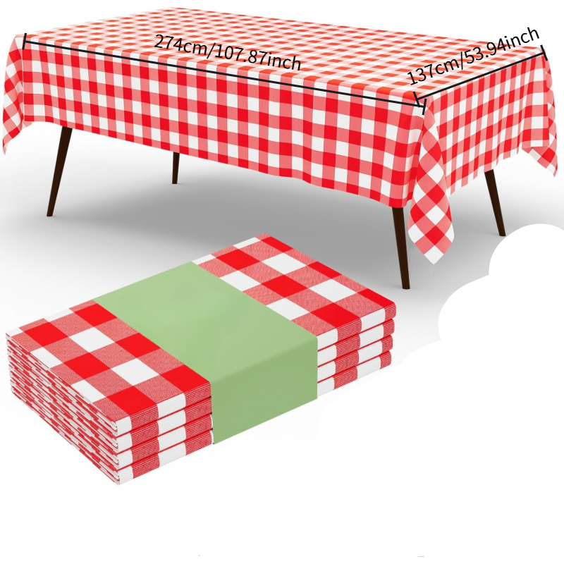 Prostokątny czerwono-biały obr – Table Cloth Disposable recenzja i cena