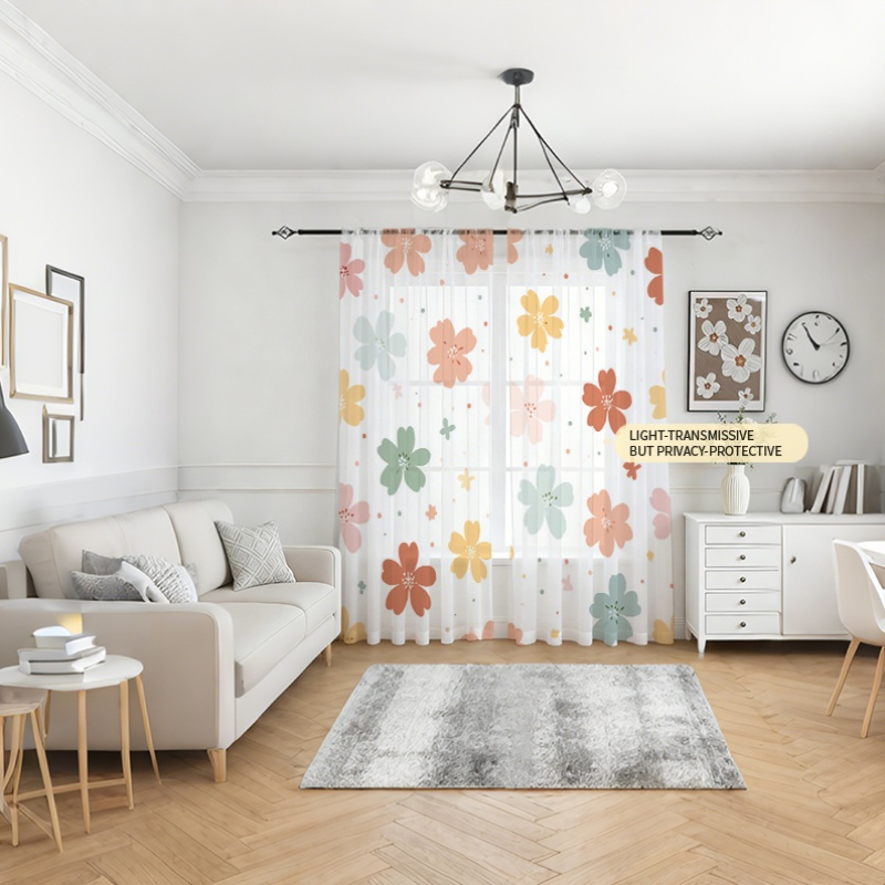 2 szt. Przezroczyste zasłony z – Flower Wall Panel recenzja i cena